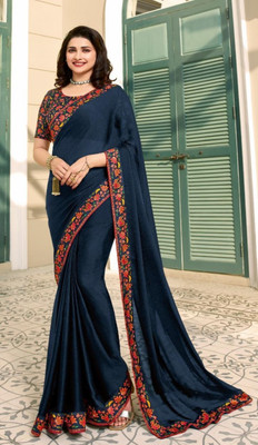 Hensi sarees shop Woven Kanjivaram Georgette, Art Silk Saree(Blue)