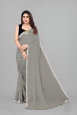 DHARMEE Embellished Bollywood Georgette, Chiffon Saree(Grey)