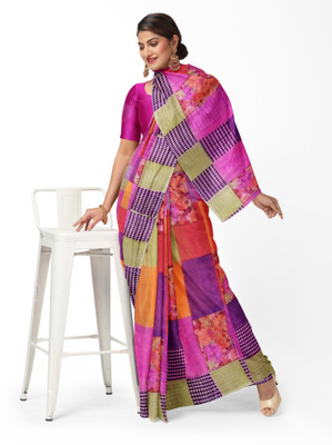 Suntex Printed Bandhani Georgette Saree(Multicolor)