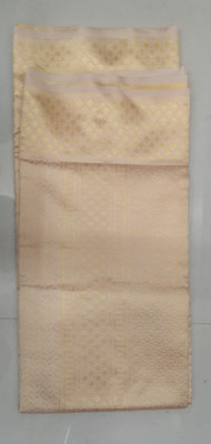 SWAMI STUDIO Self Design Banarasi Jacquard Saree(Cream)