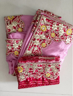 shyam enterprises Embellished Bandhani Chiffon Saree(Pink)