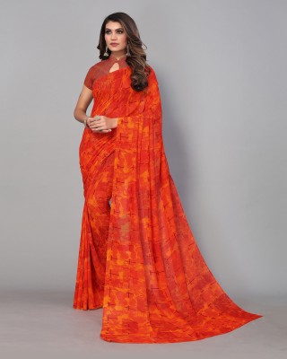 Shaily Retails Printed Daily Wear Georgette Saree(Red)
