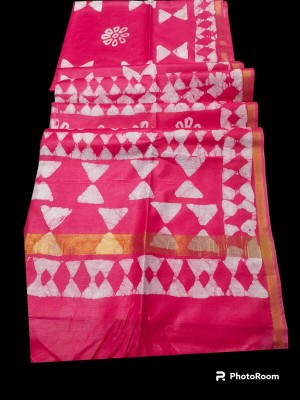 govind handloom Printed Bollywood Silk Blend Saree(Pink)
