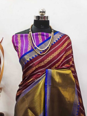 Saaransh Woven Kanjivaram Pure Silk, Art Silk Saree(Magenta)