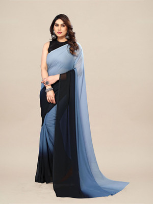 Moda Rapido Printed Daily Wear Georgette Saree(Grey)