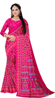 Stuti Printed Daily Wear Pure Cotton Saree(Pink)