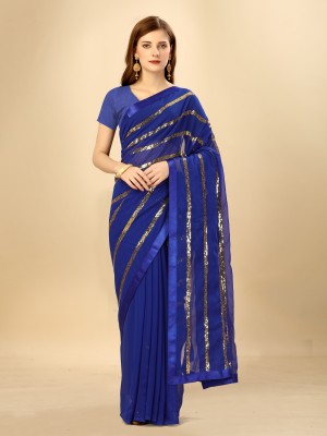 LADYSUTRA Embroidered Bollywood Georgette Saree(Multicolor)