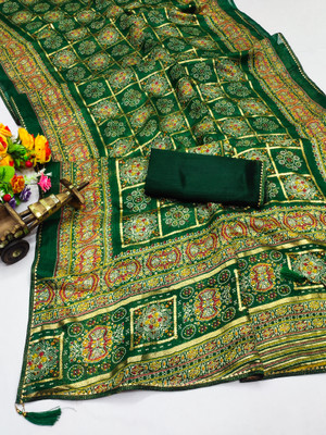 Kanooda Prints Woven Kota Doria Net Saree(Multicolor)