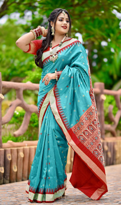 womensaree Woven Sambalpuri Cotton Blend Saree(Multicolor)