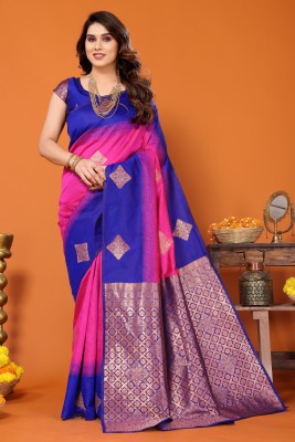 HITESH ENTERPRISE Woven Banarasi Pure Silk Saree(Pink)