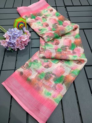 Gajal Self Design Kanjivaram Linen, Cotton Linen Saree(Pink)