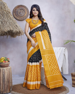 Anmi Self Design Bollywood Art Silk Saree(Yellow)