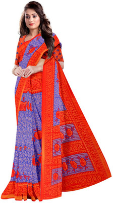 AVM SILK MILLS Printed Daily Wear Chiffon Saree(Multicolor)