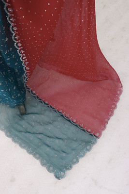 JENNYFEB Embellished Bollywood Organza Saree(Pink)