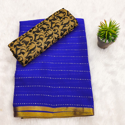 Aadishakti Fashion Self Design Daily Wear Chiffon Saree(Blue)