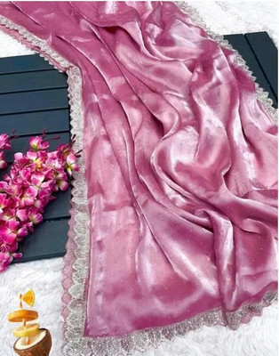 riddhisa fashion Embroidered Bollywood Net Saree(Pink)