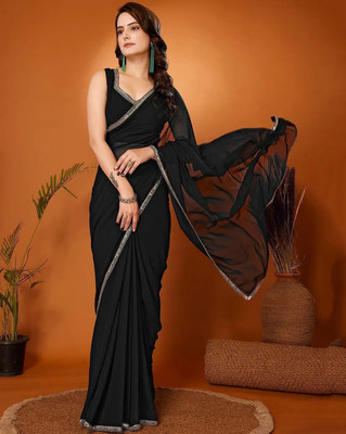 Noise Embellished Bollywood Georgette Saree(Black)