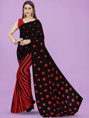 Moda Rapido Printed Daily Wear Georgette Saree(Black)
