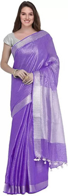 HAIDER ALI AND SONS Solid/Plain Bhagalpuri Cotton Linen Saree(Pink)