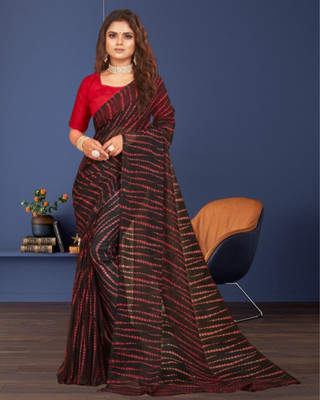 Jayu Printed Bollywood Georgette Saree(Brown)