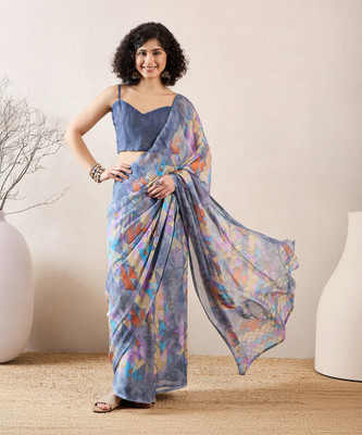 Sareemall Printed Daily Wear Chiffon Saree(Grey)