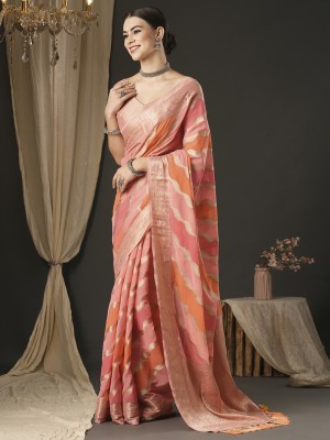 Divastri Woven Banarasi Georgette Saree(Pink)