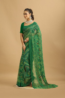 MAHARAJ SAREES Solid/Plain Bollywood Georgette Saree(Multicolor)