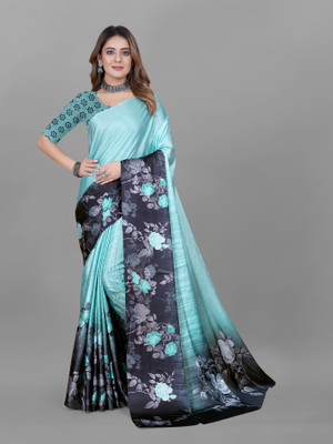 INITHI Digital Print Bollywood Crepe Saree(Multicolor)