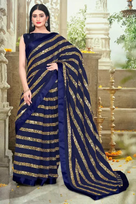 LADYSUTRA Self Design Bollywood Georgette Saree(Multicolor)