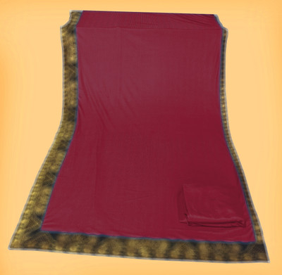 Anugrah Textile Solid/Plain Banarasi Lycra Blend, Chiffon Saree(Pink)
