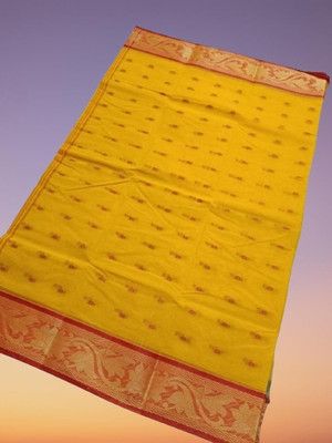 Dutta Printed Tant Pure Cotton Saree(Multicolor)
