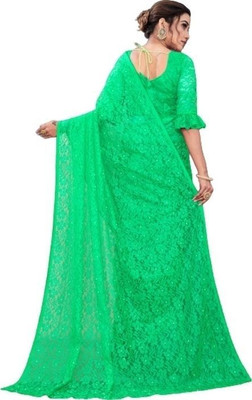 Fashion Nexa Self Design Bollywood Brasso Saree(Green)