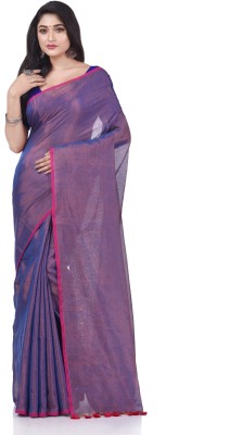 Desh Bidesh Woven Handloom Pure Cotton Saree(Purple)