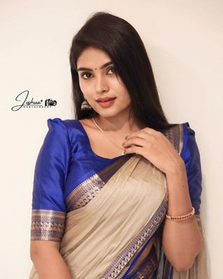 Fashion Club Collection Printed Paithani Cotton Silk Saree(Grey)