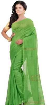 Maa laxmi saree center Printed Tant Pure Cotton Saree(Light Green)