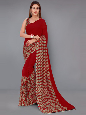 Moda Rapido Printed Daily Wear Georgette Saree(Maroon)