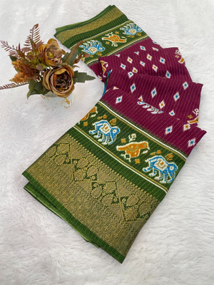 Julee Printed Bollywood Silk Blend Saree(Multicolor)