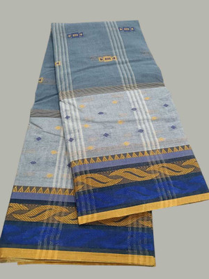 ssareehouse Self Design, Woven Tant Pure Cotton Saree(Grey)