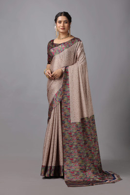 AVM SILK MILLS Printed Daily Wear Crepe Saree(Brown)