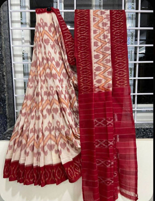 ARSH ENTERPRISE Printed Handloom Pure Cotton Saree(Red)