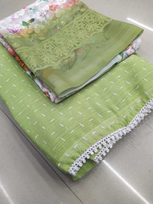 Superior Sarees Printed Bollywood Georgette Saree(Green, Multicolor)