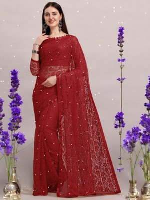 Fashion Nexa Dyed Bollywood Brasso Saree(Maroon)