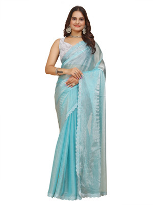 Tejal Creation Self Design Bollywood Chiffon Saree(Beige)