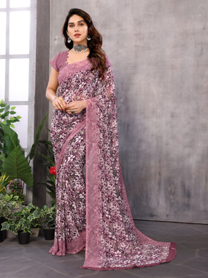 Divastri Printed Bollywood Georgette Saree(Pink)