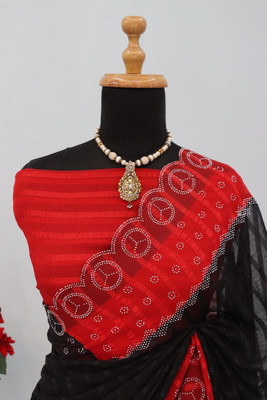 ZOYAL ENTERPRISE Embellished Bollywood Georgette Saree(Red)