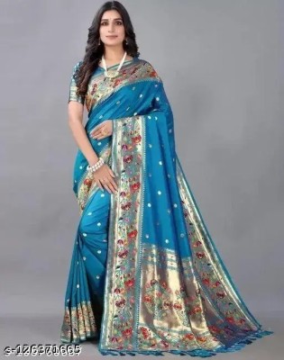 Saadhvi Printed Mysore Pure Silk Saree(Light Blue)