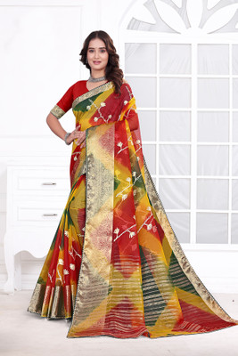 Aarunika fashion Solid/Plain Bollywood Organza Saree(Multicolor)