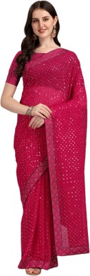 Dwiza Enterprise Embellished Bollywood Georgette Saree(Pink)