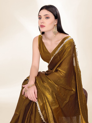 ZARISTACREATION Self Design Bollywood Cotton Silk Saree(Green)