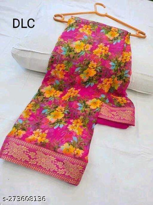 Dhanlaxmi CreationLLP Floral Print, Digital Print Daily Wear Georgette Saree(Pink)